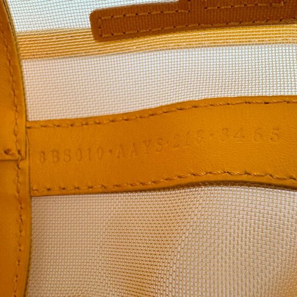 FENDI Mon Tresor Mini Shoulder Bag Handbag Orange Leather/Mesh - Picture 12 of 14